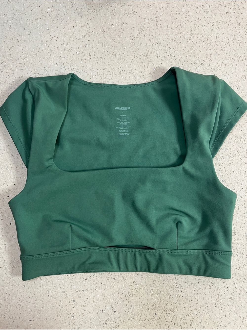 GIRLFRIEND COLLECTIVE Green Willow Farrah Cap Sleeve Bra Small